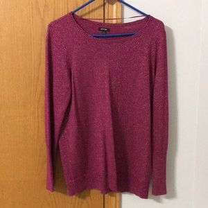Plum sweater with silver flecks throughout